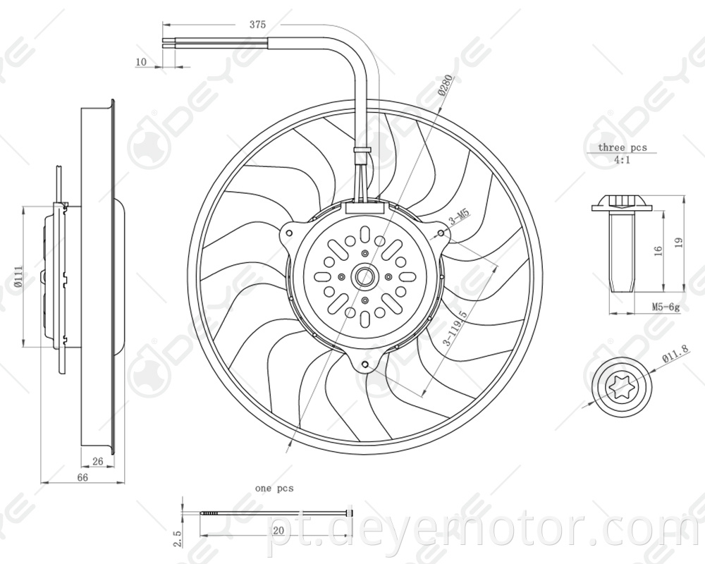 4F0959455A de venda quente do motor de ventilador de resfriamento de radiador 12v para A6 A6L